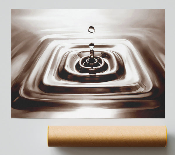 Square Water Droplet Brown