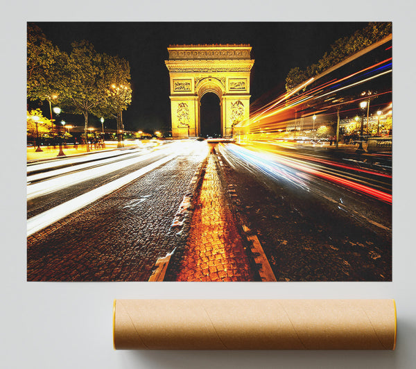 Arc De Triomphe At Night