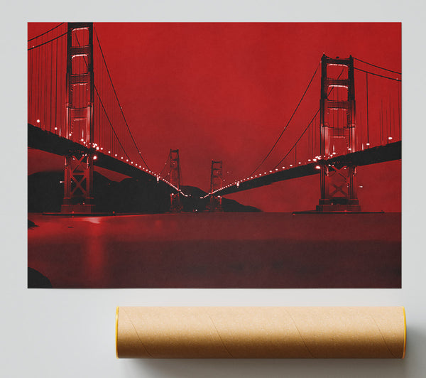 Golden Gate Bridge Twins Red