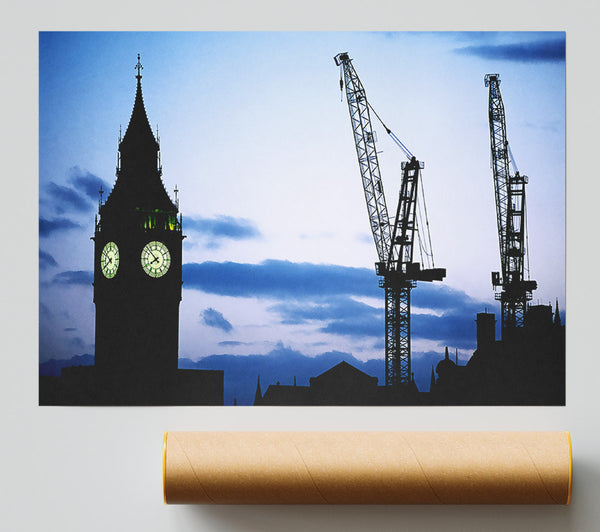 London Big Ben Lilac Night Skys