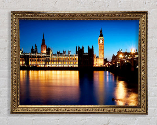 London Houses Of Parliament Night Reflections