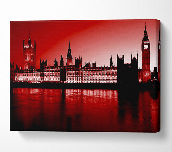 London Houses Of Parliament Red