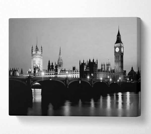 London Houses Of Parliament With Big Ben B n W