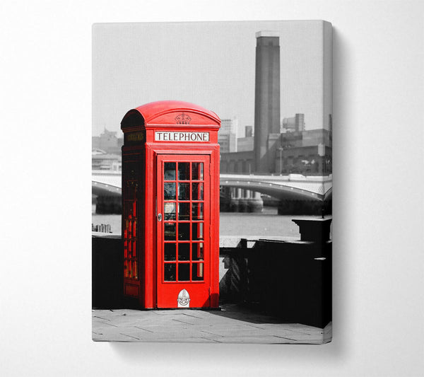 London Red Telephone Box B n W