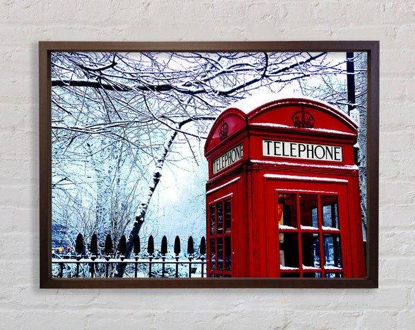 London Telephone Box In The Snow