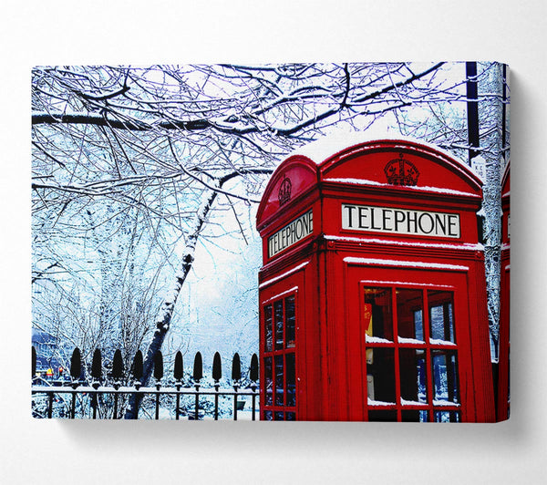 London Telephone Box In The Snow