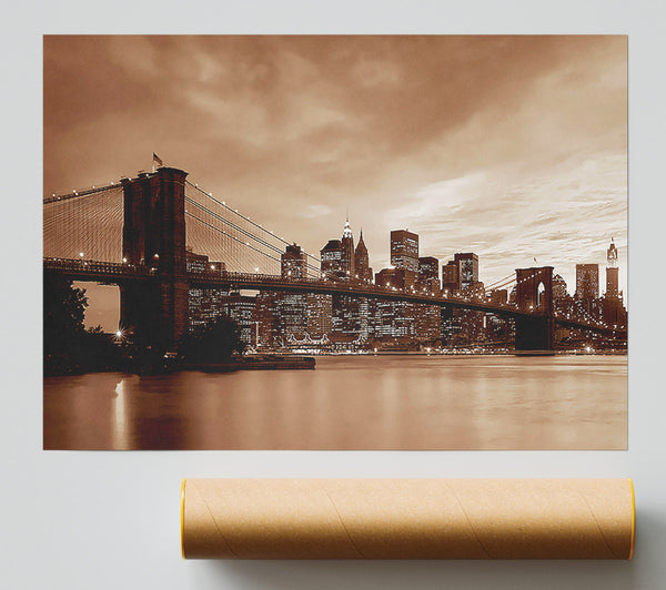 New York City Brooklyn Bridge Brown Cast