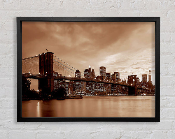 New York City Brooklyn Bridge Brown Cast