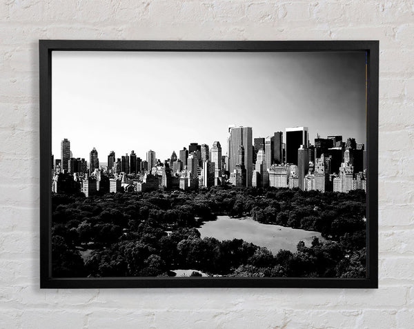 New York City Central Park From Above B n W