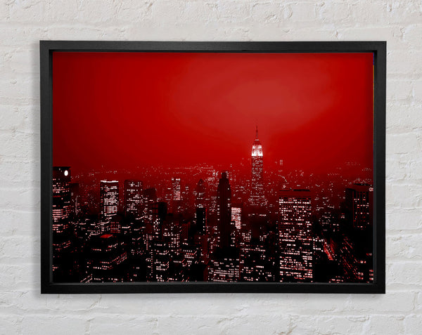 New York City Empire State Building Red