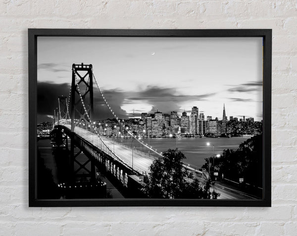 New York City From Brooklyn Bridge B n W