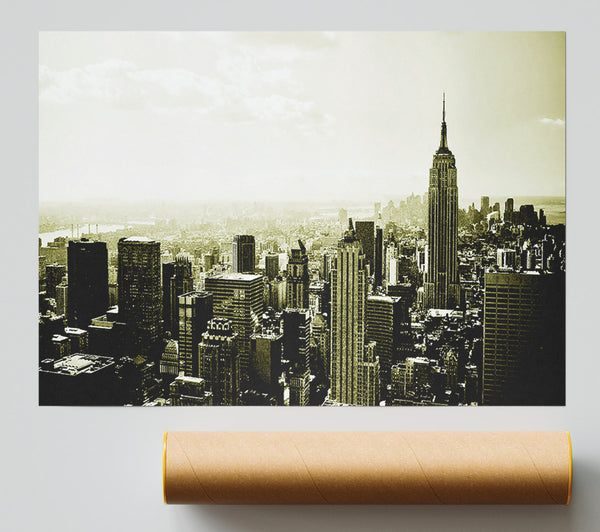 New York Skyline Sepia