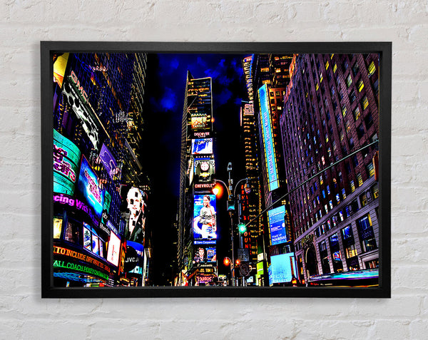 New York Times Square Blue Skys At Night