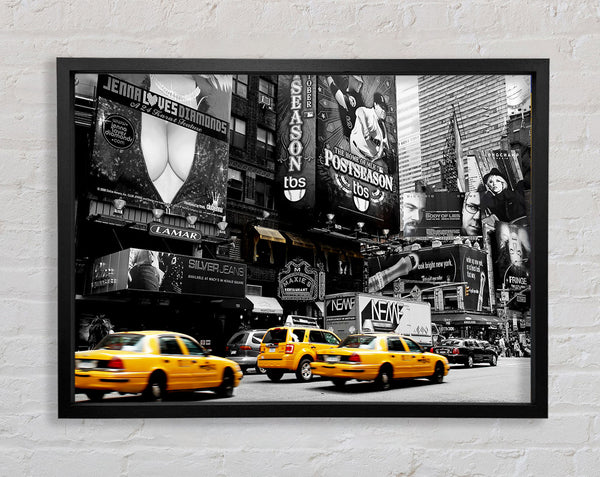 Nyc Broadway Cabs B n W Yellow