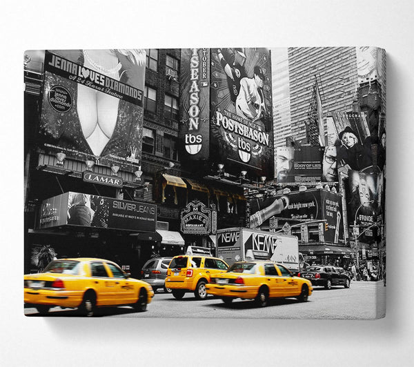 Nyc Broadway Cabs B n W Yellow