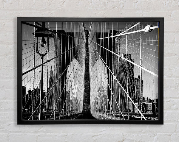 NYC Brooklyn Bridge Architect B n W