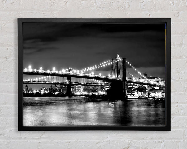 NYC Night Bridge B n W