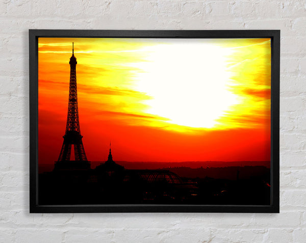 Paris Eiffel Tower Sun Blaze