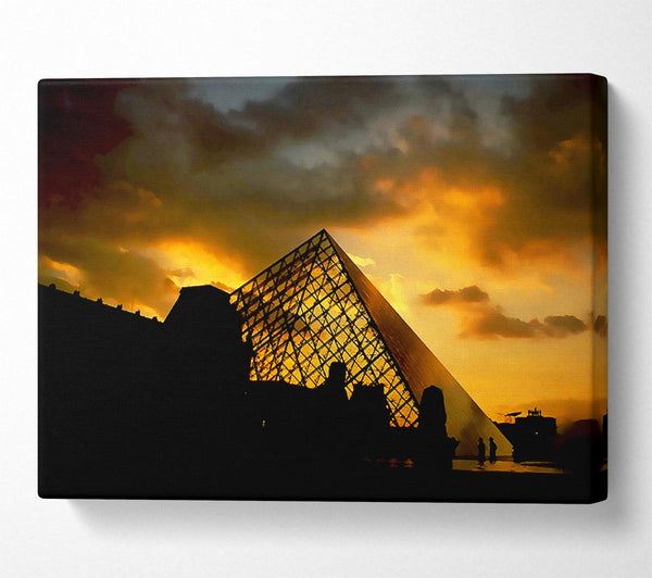 Paris Louvre Pyramid At First Light