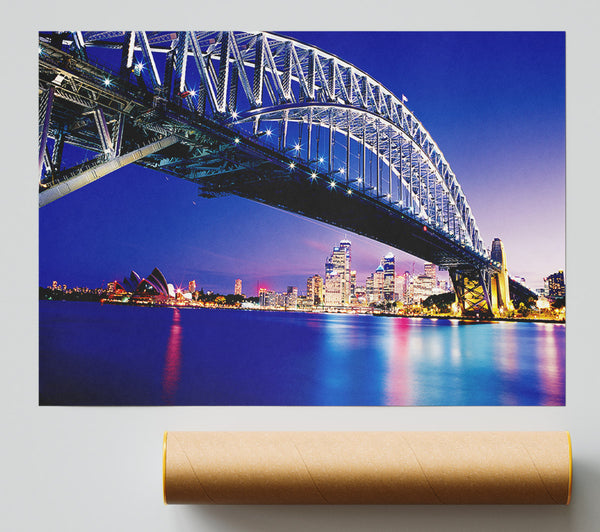 Sydney Harbour Bridge Blue Night