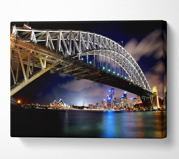 Sydney Harbour Bridge Night Light Reflections