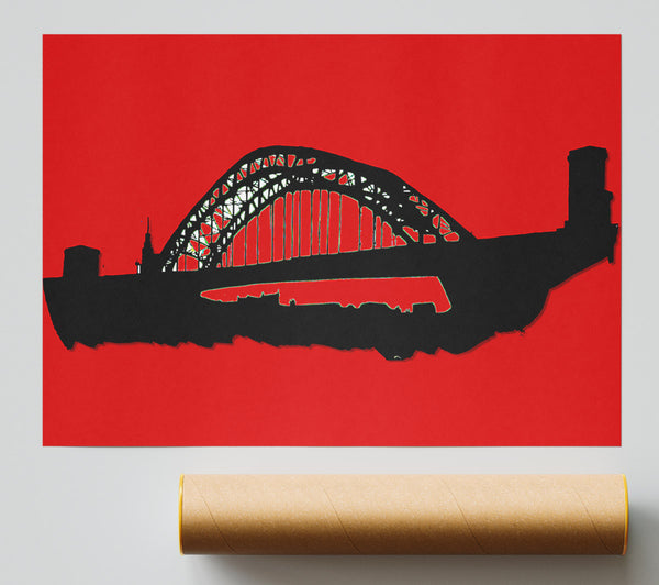 Sydney Harbour Bridge Retro Red