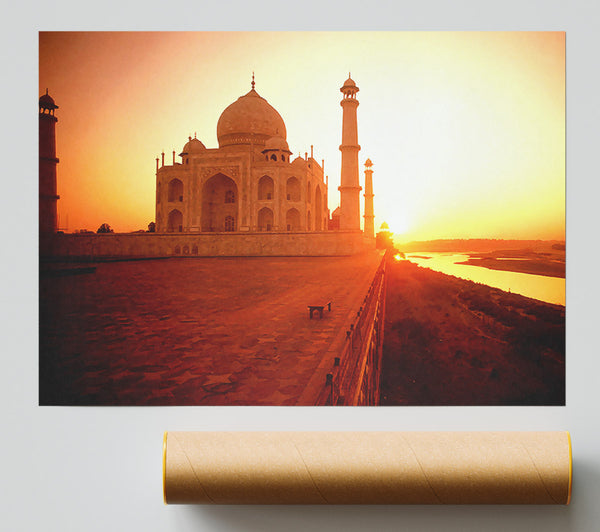 The Taj Mahal At Sunset India