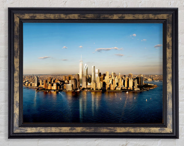 View Of New York In Golden Sunlight