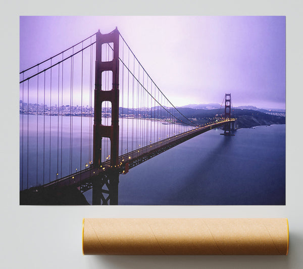 Violet Hour And Fog Surround The Golden Gate