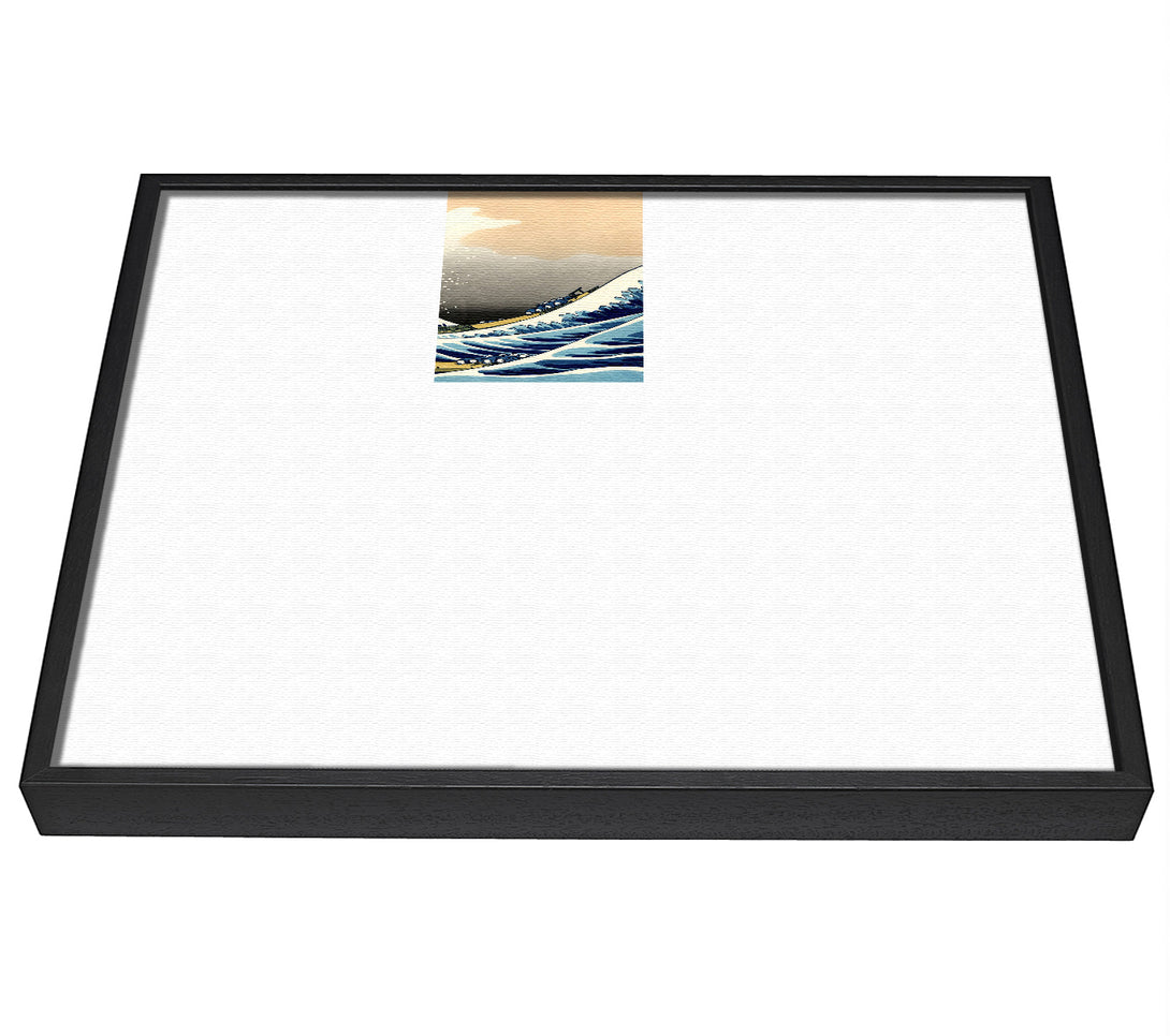 A picture of a Hokusai A Big Wave Off Kanagawa framed canvas print sold by Wallart-Direct.co.uk