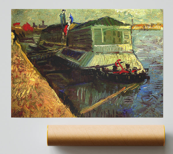 Van Gogh Bathing Float On The Seine At Asniere