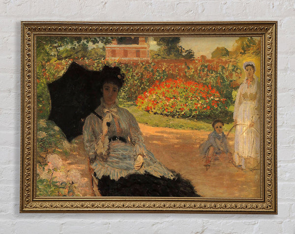 Monet Camille In The Garden With Jean And His Nanny