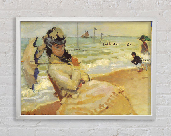 Monet Camille On The Beach At Trouville