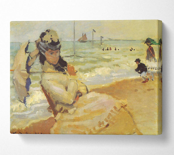 Monet Camille On The Beach At Trouville