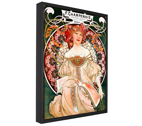 A picture of a Alphonse Mucha Champenois framed canvas print sold by Wallart-Direct.co.uk