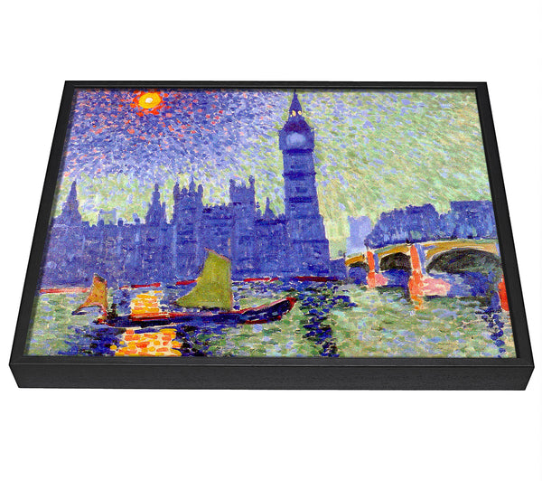 A picture of a Claude Monet Thames framed canvas print sold by Wallart-Direct.co.uk