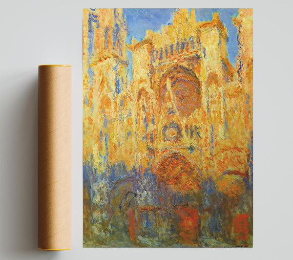 Claude Monet Rouen Cathedral Facade At Sunset