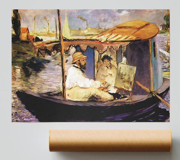 Manet Paints Claude Monet Dans Son Bateau Atelier 1874