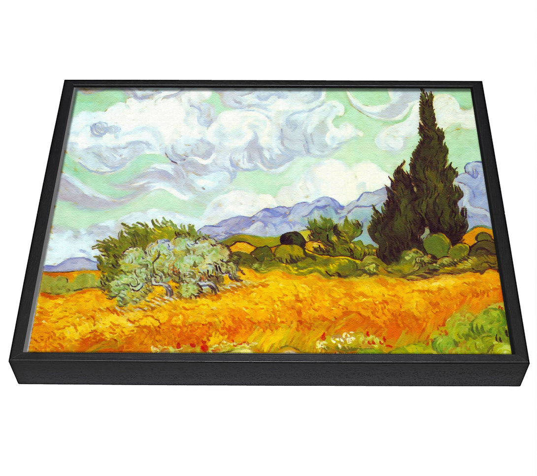 A picture of a Van Gogh Cornfield With Cyprusses framed canvas print sold by Wallart-Direct.co.uk