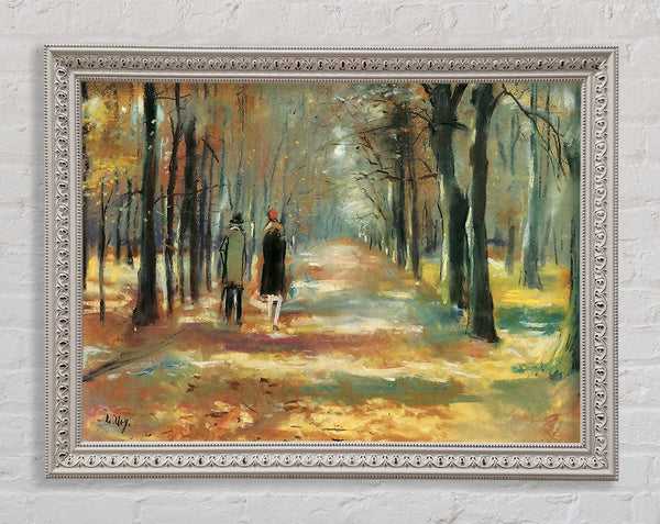 Lesser Ury Couple Walking In The Woods