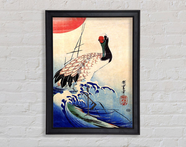 Hiroshige Crane And Rising Sun