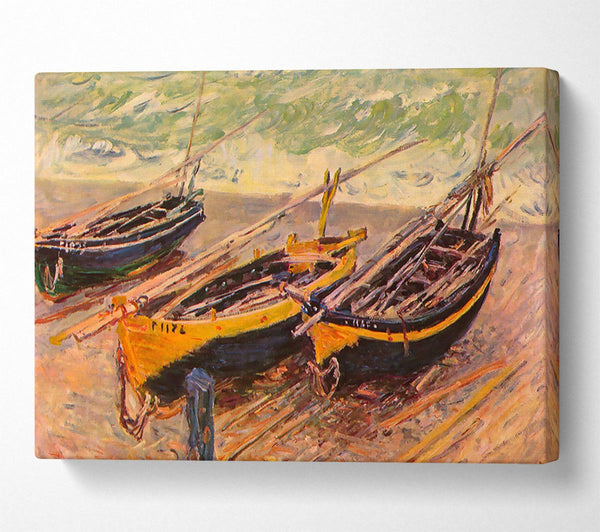 Monet Dock Of Etretat (Three Fishing Boats)