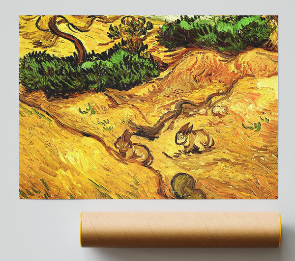 Van Gogh Field With Two Rabbits