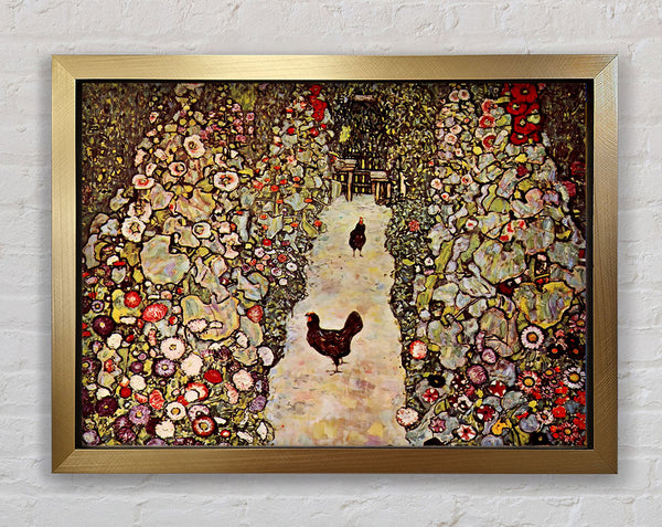 Klimt Garden Path With Chickens