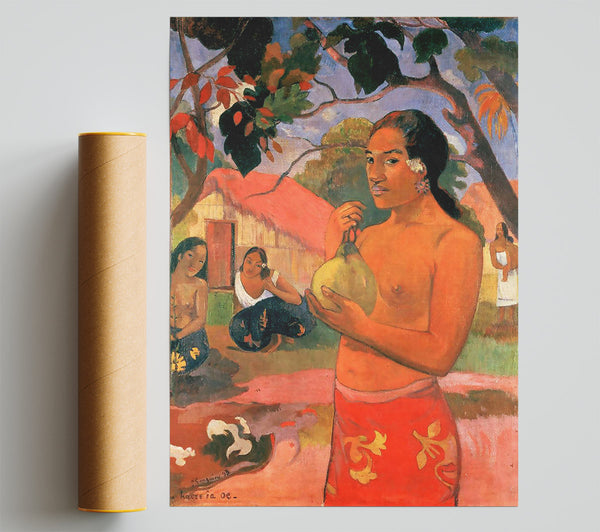 Gauguin Woman Holding A Fruit