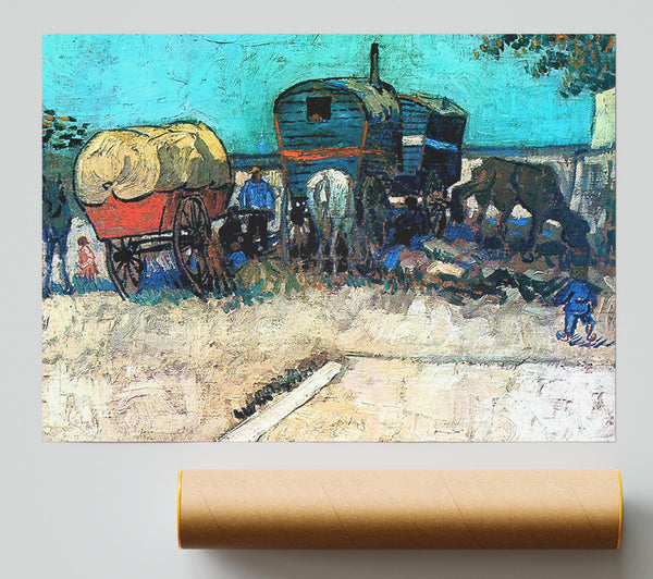 Van Gogh Gypsy Camp With Horse Carriage