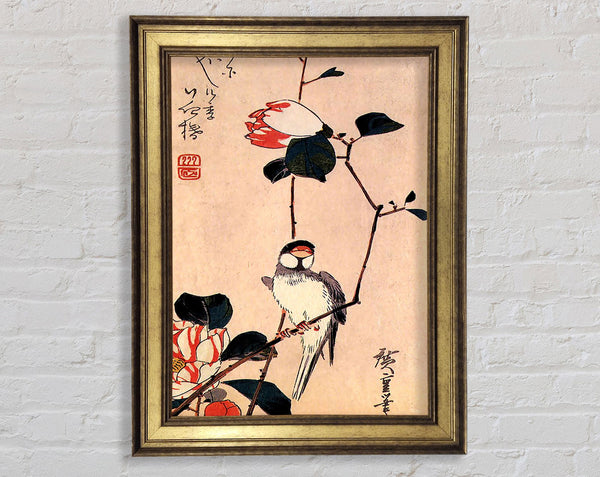 Hiroshige Java Sparrow On A Magnolia Branch