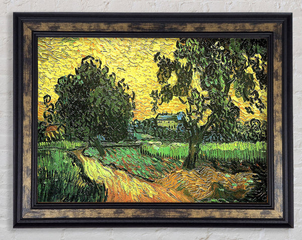 Van Gogh Landscape With Castle Auvers At Sunset