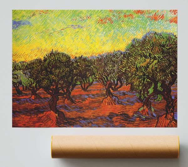 Van Gogh Olive Grove Orange Sky