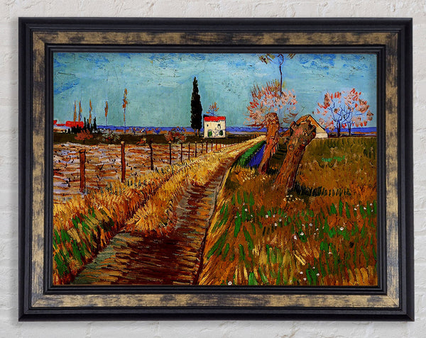 Van Gogh Path Through A Field With Willows